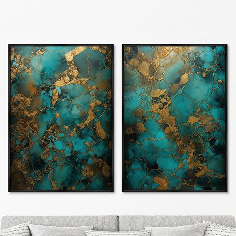 ArtNoMore - Набор из 2-х репродукций картин на холсте Malachite melancholy, 2024г.
