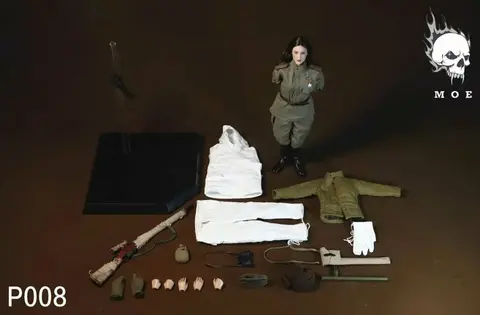Фигурка Советская женщина снайпер в зимней экипировке масштаб 1/6 MOETOYS