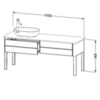 Duravit Luv База напольная, 743x1788x570, 2 выдв.ящика, раковина слева,  цвет белый шелковисто-матовый LU9563L3636