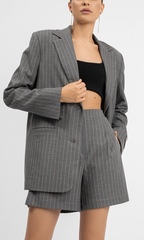 Жакет прямого кроя в полоску
