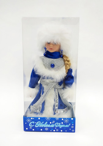 Снегурочка в голубой с серебром шубе и шапке 30см Triumph Nord