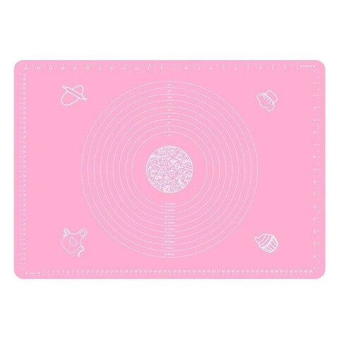 Силиконовый коврик для раскатывания теста, цвет розовый, 65х45 см