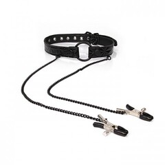 Кляп с зажимами для сосков Luxury fetish