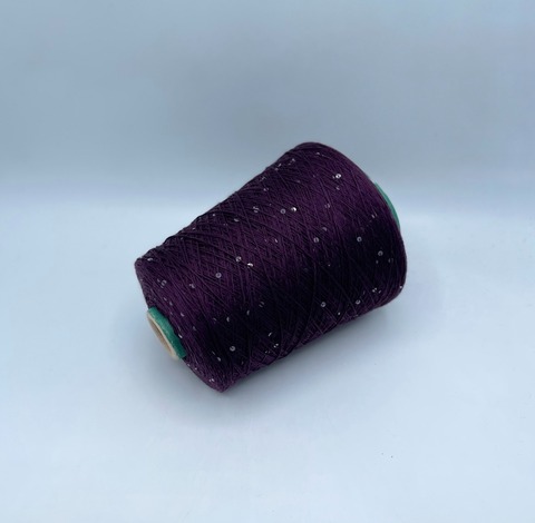 Fil-lab (пр.Италия),art.Paillettes,350м/100гр, 100% Меринос+пайетка(прозрачная) цвет-Слива. арт-33356