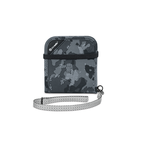 Картинка кошелек Pacsafe RFIDsafe V100 Серый камуфляж - 1