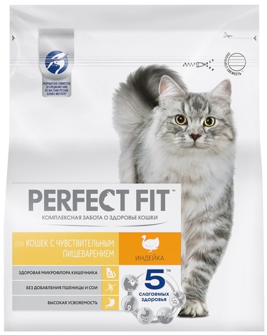 Perfect Fit сухой корм для домашних кошек (курица) 1,2 кг