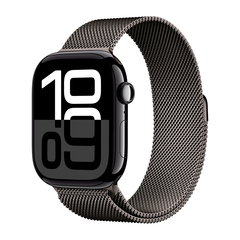 Умные часы Apple Watch Series 10 GPS, 46mm, Jet Black Aluminium Case with Milanese Loop, Slate