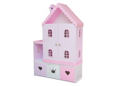 Кукольный домик «Стефания» с дверками лилово-розовый
