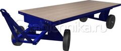 Тележка большегрузная с фанерным настилом БТ 3 Н 1250х3000 (3000 кг) на пневматических колесах 540 мм
