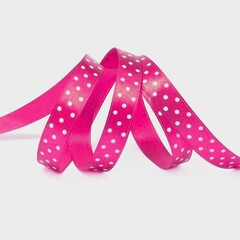 Лента атласная горох, ш. 1 см, фуксия