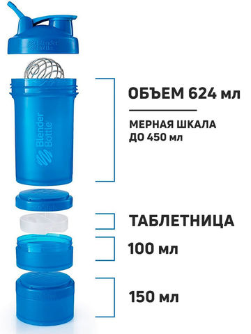 Картинка шейкер Blender Bottle ProStak V2 Blue - 4