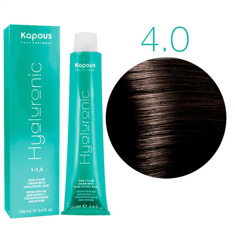 Kapous HY Hyaluronic Acid 4.0 (Коричневый) - Крем-краска для волос с гиалуроновой кислотой