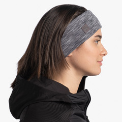 Шерстяная повязка на голову Buff Headband Midweight Wool Multistripes Fog Grey - 2