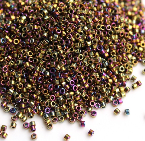 DB-0029 Бисер цилиндрический Миюки делика 11/0 /Miyuki delica 11/0 Metallic Purple Gold Iris