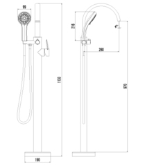 Смеситель для ванны напольный LEMARK ANTLANTISS – LM3244C