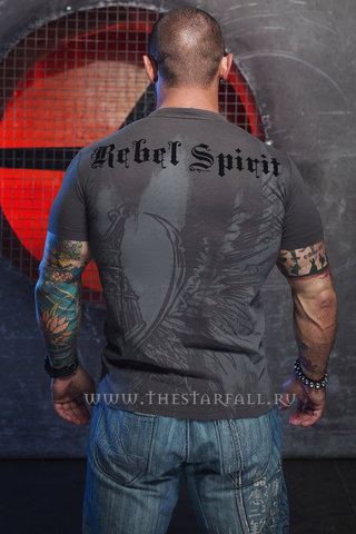 Rebel Spirit | Футболка мужская SSK121289 спина на модели с головой