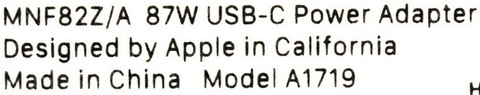 Оригинальный блок питания Apple 87W USB-C Power Adapter MNF82Z/A (A1719) (Touch Bar)