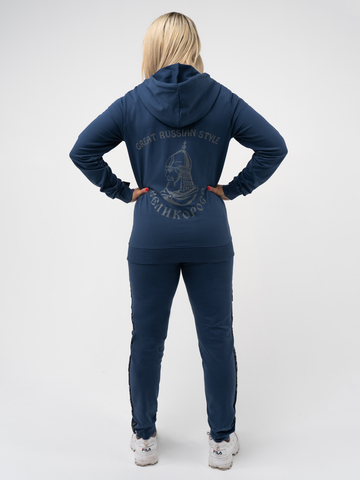 Женский спортивный костюм  «Мастер» цвета синего денима. Лёгкий футер