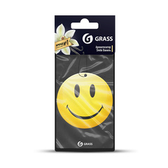 Ароматизатор автомобильный картонный Grass Смайл, ваниль, 54147