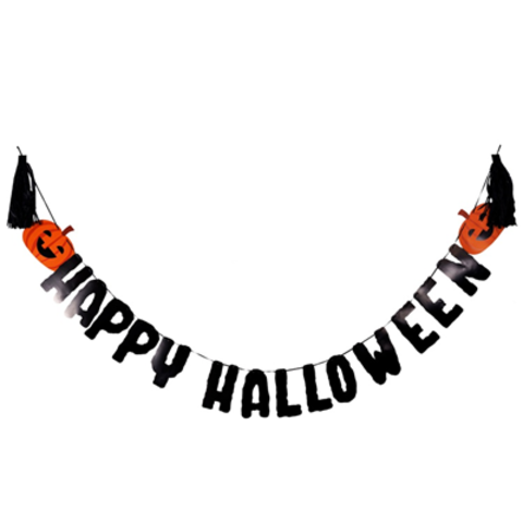 Гирл-буквы Happy Halloween тассел черн 3м