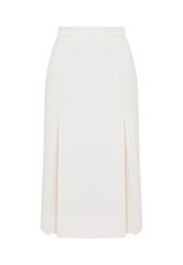 Белая юбка миди со складками (в оттенке айвори)