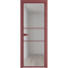 Алюминиевая дверь 2AХ красный антрацит остеклённая