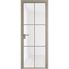 Алюминиевая дверь 4AG никель матовый остеклённая