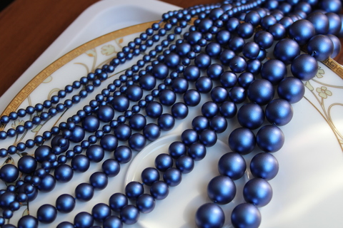 Жемчуг 5 мм Сваровски Iridescent Dark Blue Pearl