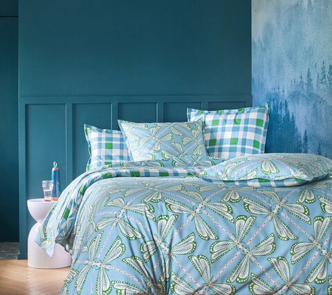 Постельное белье 1.5 спальное Blanc des Vosges Scion Living Lilly Bleu голубое