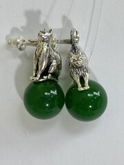 Коты (пусеты из серебра)