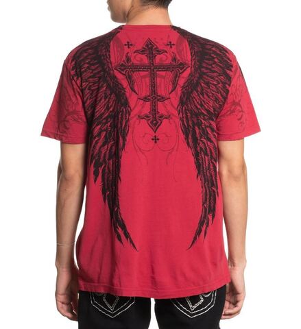 Affliction | Футболка мужская Death Eyes Tee Red A12805 сзади