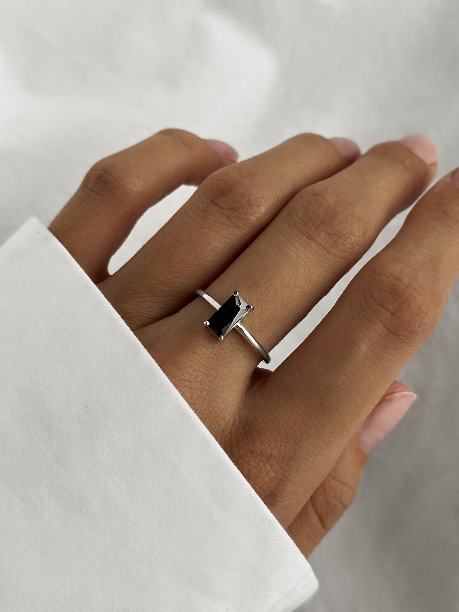 Кольцо Чёрный агат