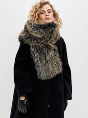 Меховой шарф, огненно-черный