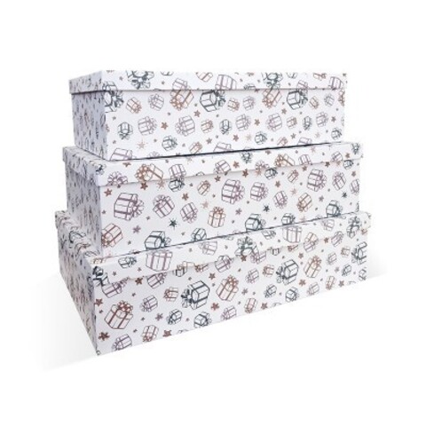 Коробка одиночная, Прямоугольник, ПОДАРОК, 40*25*10 см, 1 шт.