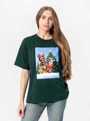 Футболка женская Mjölk х Зарубин Мишка и зайчик