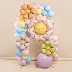 К Фигура, Цветок, Ромашка (надув воздухом), Светло-розовый, Сатин, 25''/64 см, 1 шт.