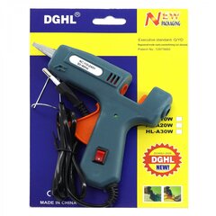 Клеевой пистолет Alingar, 25 Вт, пластиковый корпус, темно-синий, металл. подставка, кнопка питания, индикатор сети