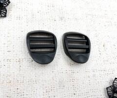 Пряжка трёхщелевая усиленная РОМ пластик, 2,5 см, 3,9 гр, чёрный