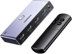 Переключатель UGREEN CM624 (15604) HDMI 2.1 Switcher 3-в-1 с кабелем USB-A - DC 1,5 м. Цвет: черный