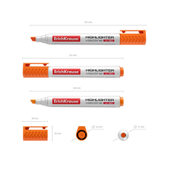 
          Текстовыделитель, Erich Krause, "Visioline V-40", оранжевый, круглый корпус, пулевидный, 0,6-5,2 мм, 12 шт/уп, картонная упаковка