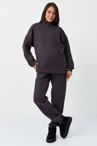 Утепленный костюм для беременных и кормящих 17315 темно-серый
