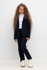 брюки  для девочки  К 400708/индиго