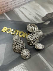 Пуговицы серебристые  плетеные косичкой