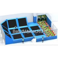Батутная арена "Голубая лагуна" 14,2x9,3x3 м
