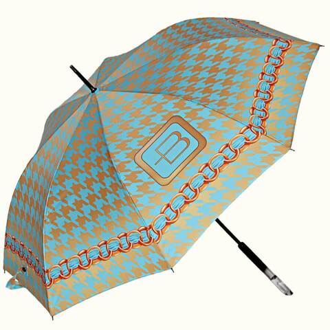 Женский зонт-трость в стиле шанель, цвет аквамарин