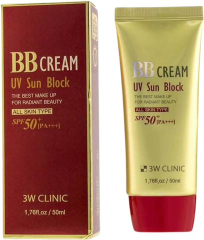 3W Clinic BB cream uv sun block Крем BB для лица солнцезащитный