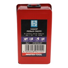 Набор сверл по металлу 1-13мм 25шт DIN338 HSSE-Co5 135° LH-Левые (мет. кейс) H-Tools 215215LiHT