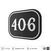 Номерок на дверь квартиры 406, для кабинета, офиса, шильдик 9 х 7 см, черный, Айдентика Технолоджи