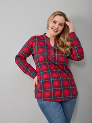 Блузка БЛ-22/красносиняя-клетка