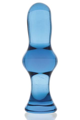 Голубая стеклянная анальная втулка - 12 см.